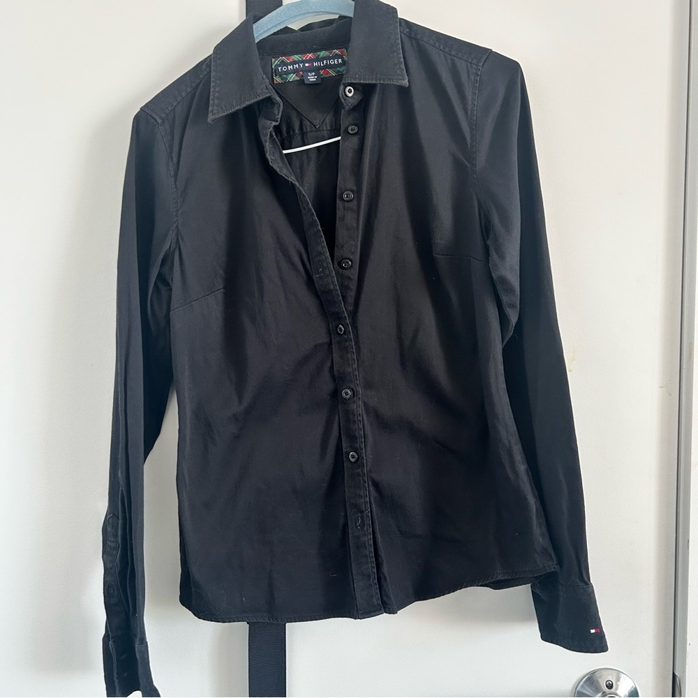 Tommy Hilfiger Black Fitted Button-up